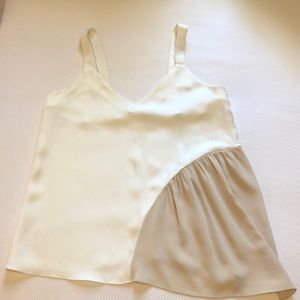 TIBI white and tan top